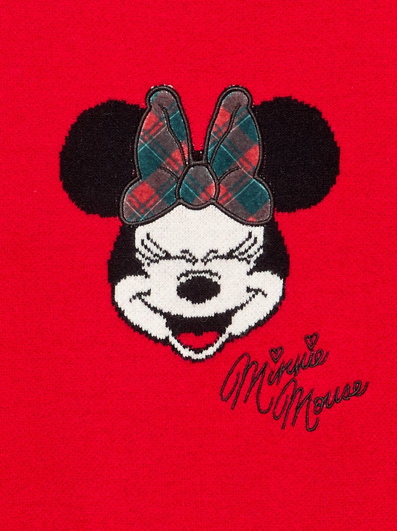Robe pull de Noêl 'Disney' 'Minnie' 'Noël' Rouge - Kiabi