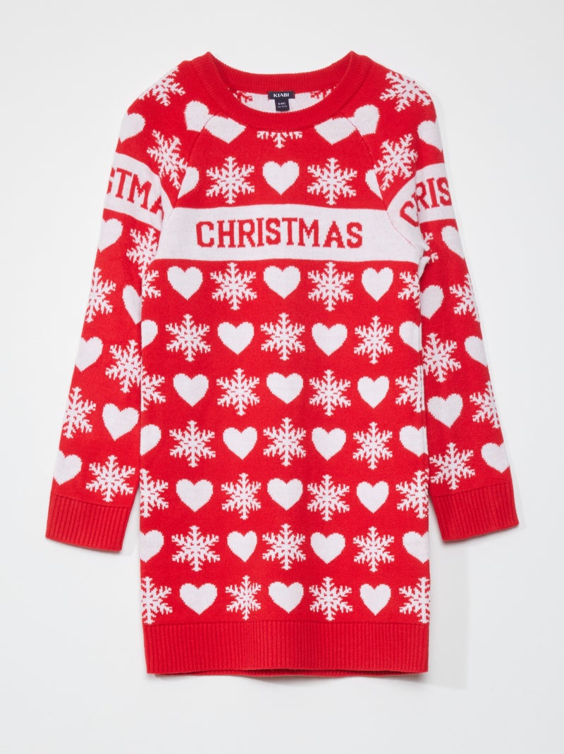 Robe pull de Noël Rouge - Kiabi