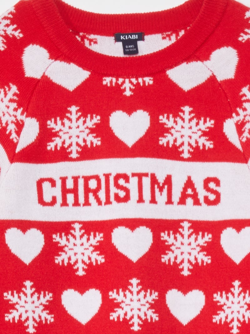 Robe pull de Noël Rouge - Kiabi
