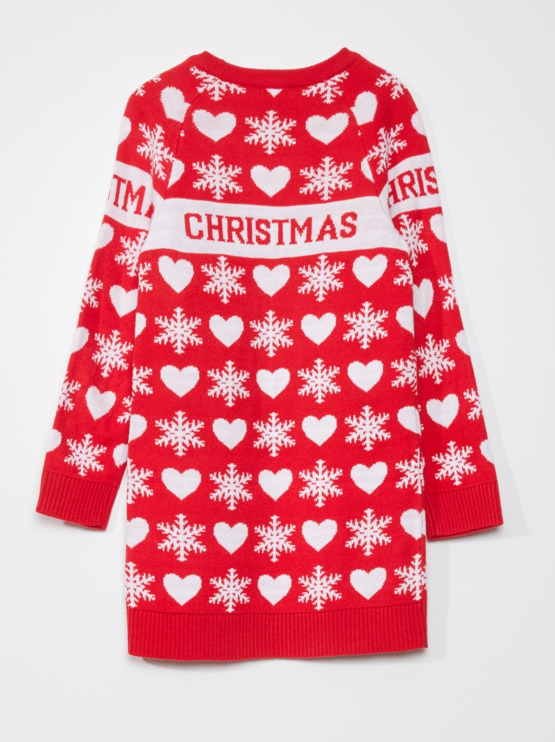 Robe pull de Noël Rouge - Kiabi