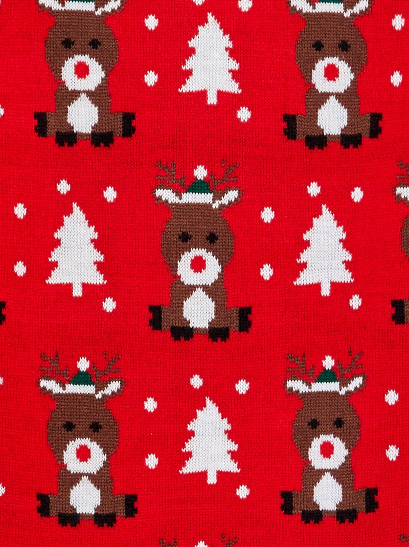 Robe pull de Noël Sapin et Rennes Rouge - Kiabi