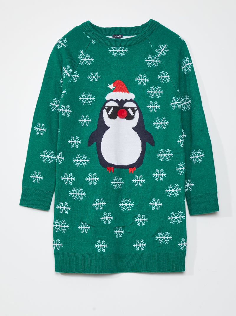 Robe pull de 'noël' Vert - Kiabi