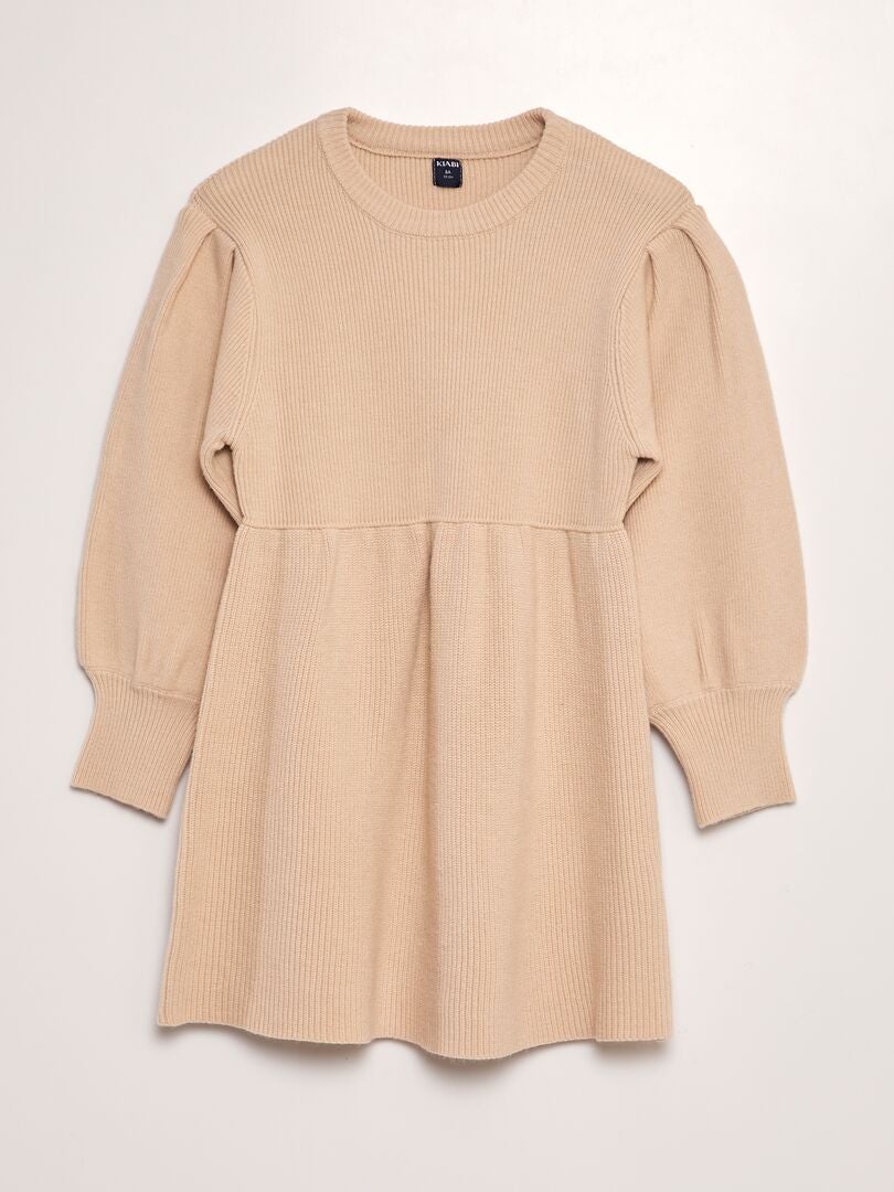 Robe pull en maille Beige - Kiabi