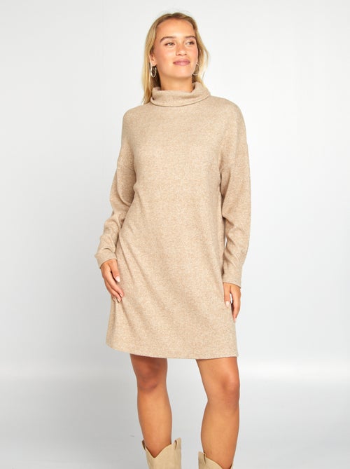Robe pull en maille col cheminée - Kiabi