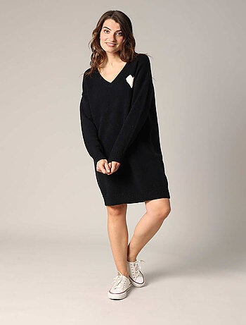Robe pull en maille douce avec cœur contrasté
'Deeluxe'