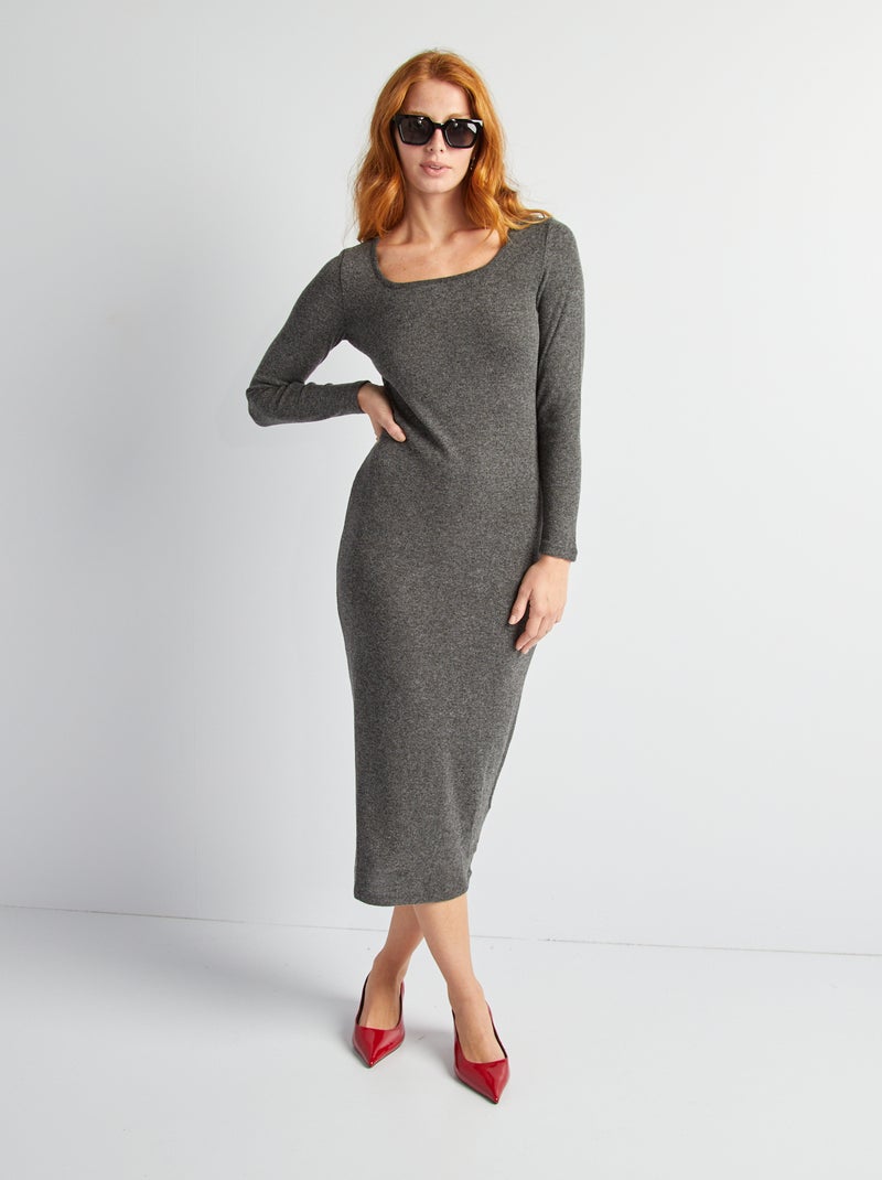 Robe pull en maille Gris - Kiabi