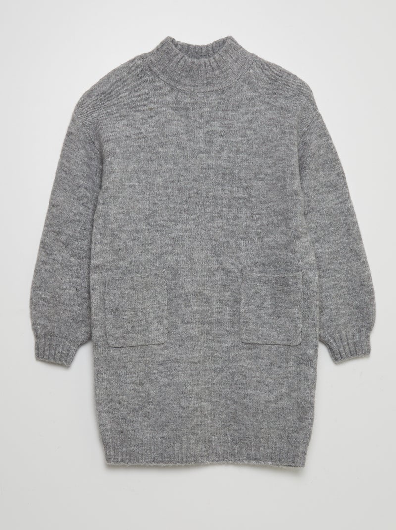 Robe pull en maille Gris - Kiabi