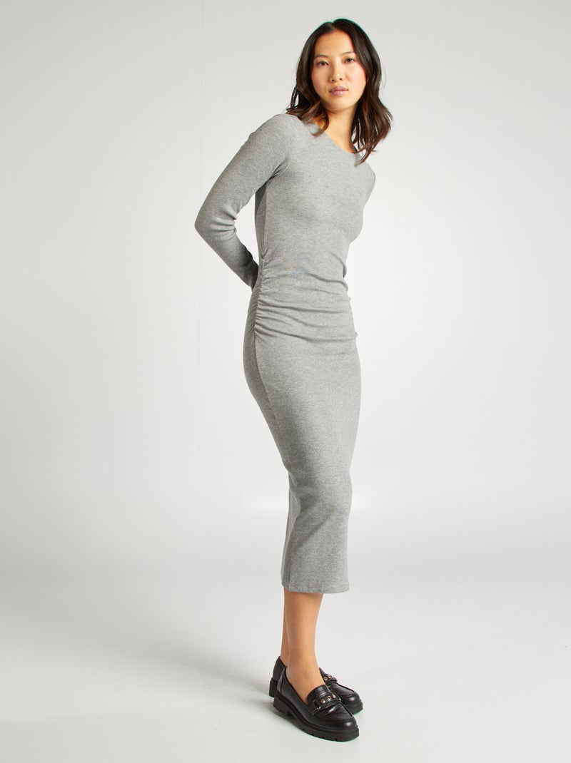 Robe pull en maille Gris - Kiabi