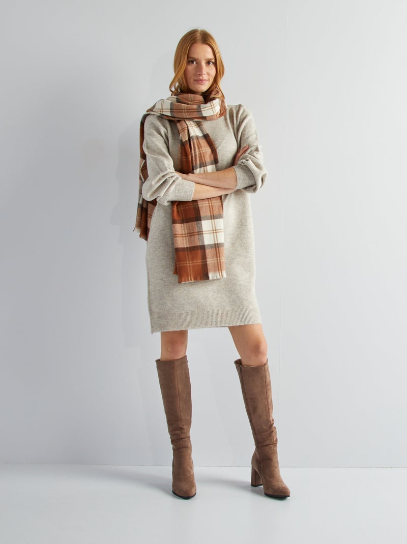 Robe pull en maille 'JDY' Beige - Kiabi