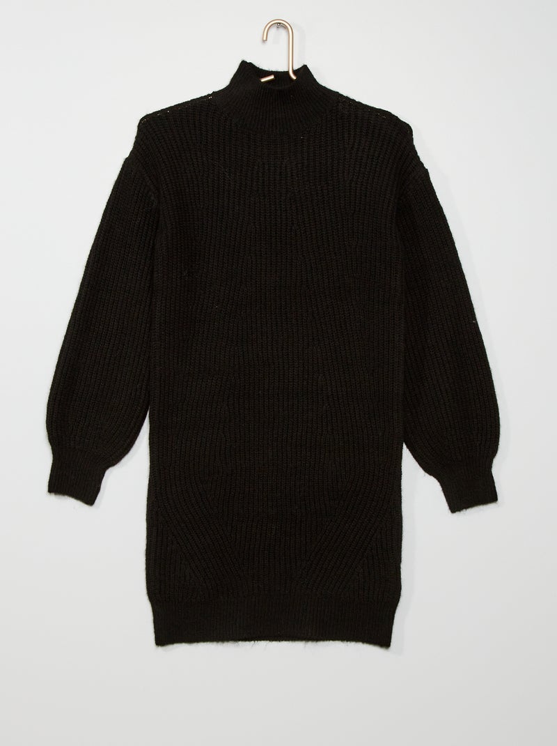 Robe pull en maille noir - Kiabi