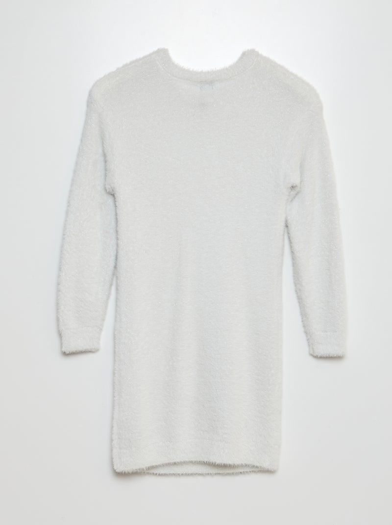 Robe pull en maille poilue Gris - Kiabi