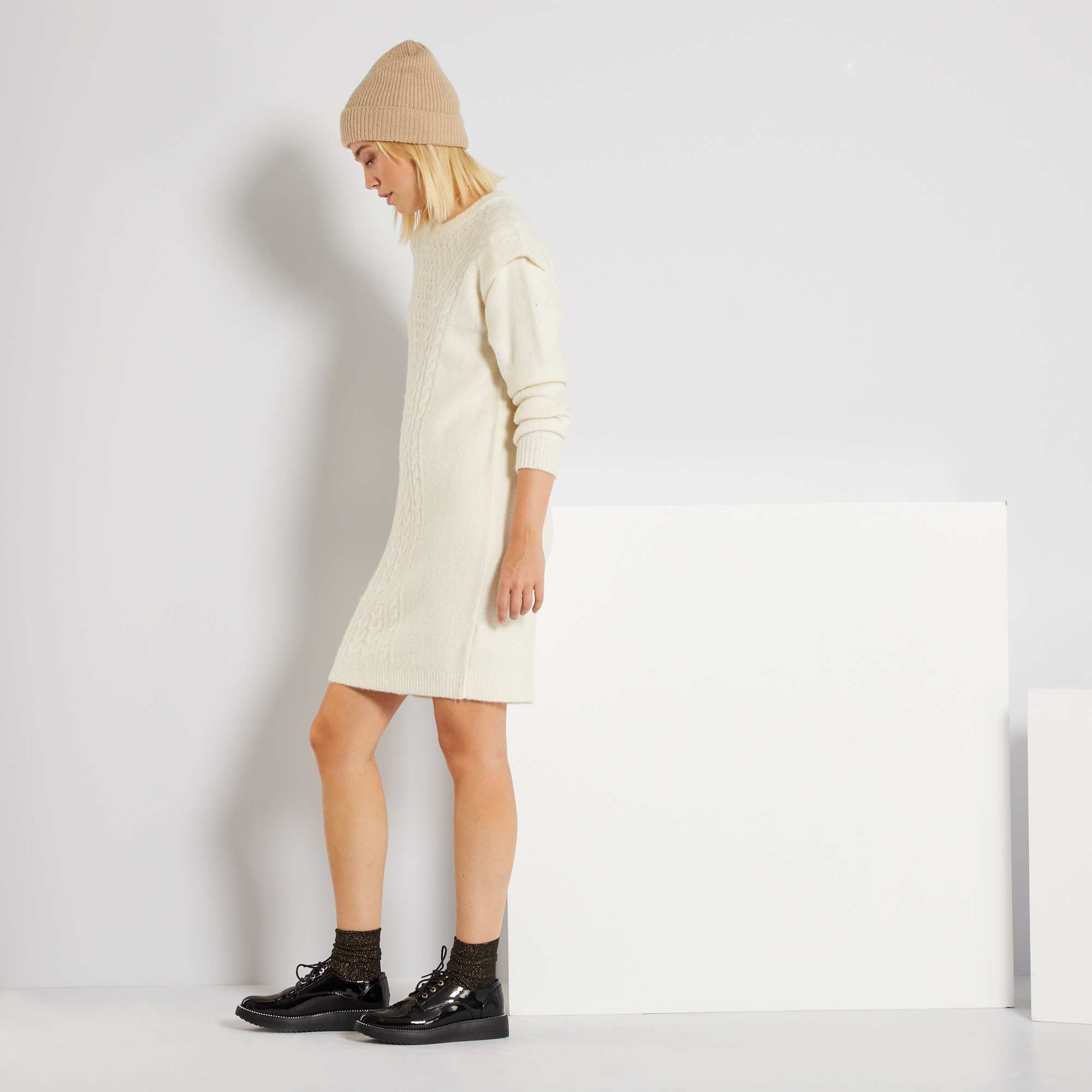 Manche Femme Gilet Sans Manche En Maille TorsadÃ©e Robe Pull Pull