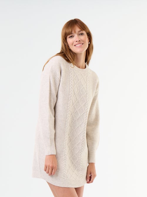 Robe pull en maille torsadée - Kiabi
