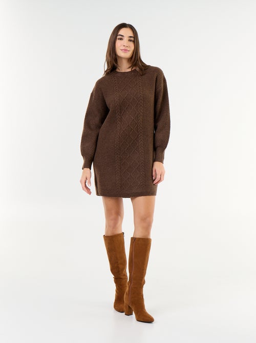 Robe pull en maille torsadée - Kiabi