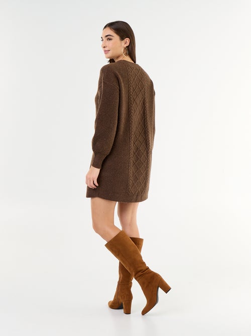 Robe pull en maille torsadée - Kiabi