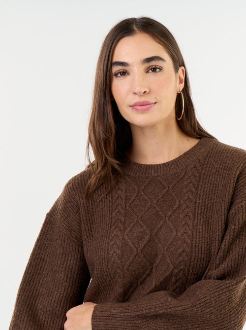 Robe pull en maille torsadée - Kiabi