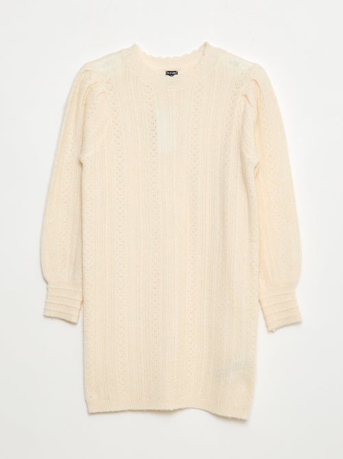 Robe pull en maille tricot ajourée - Kiabi