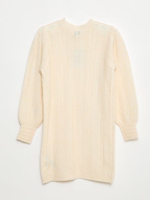 Robe pull en maille tricot ajourée - Kiabi