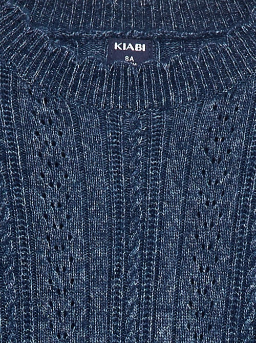 Robe pull en maille tricot ajourée - Kiabi