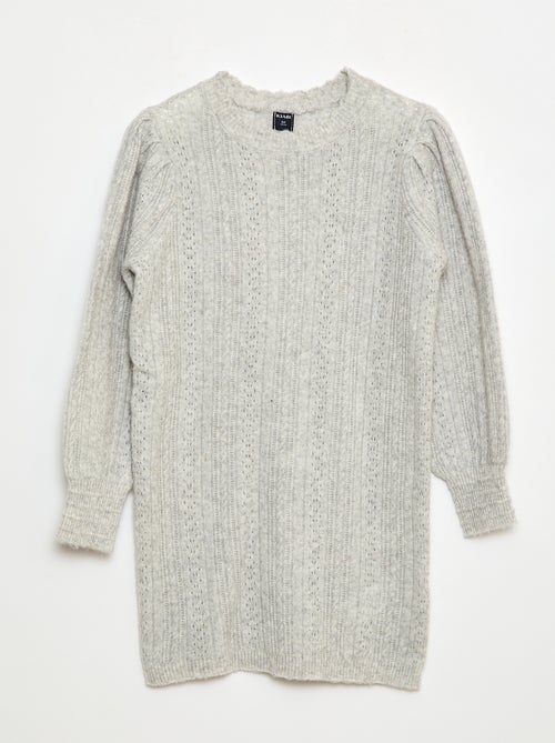 Robe pull en maille tricot ajourée - Kiabi