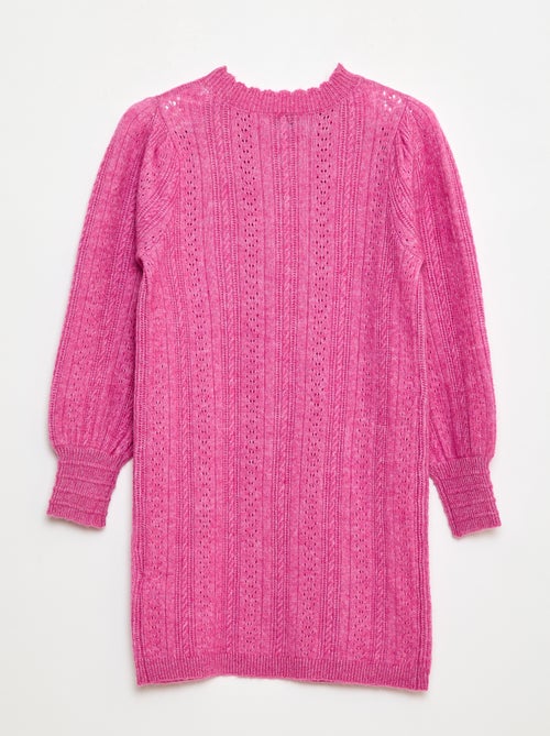 Robe pull en maille tricot ajourée - Kiabi