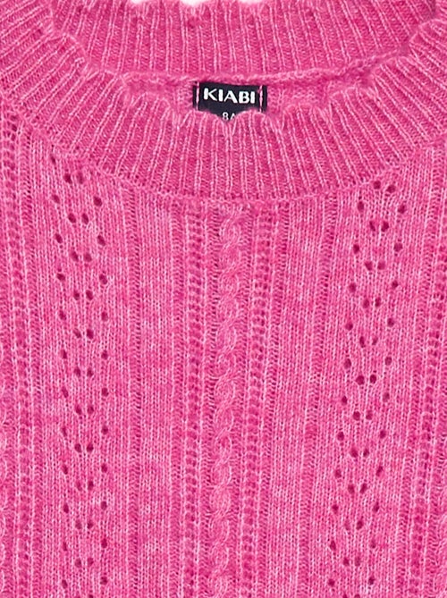 Robe pull en maille tricot ajourée - Kiabi