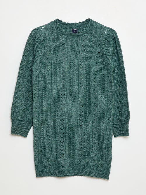 Robe pull en maille tricot ajourée - Kiabi