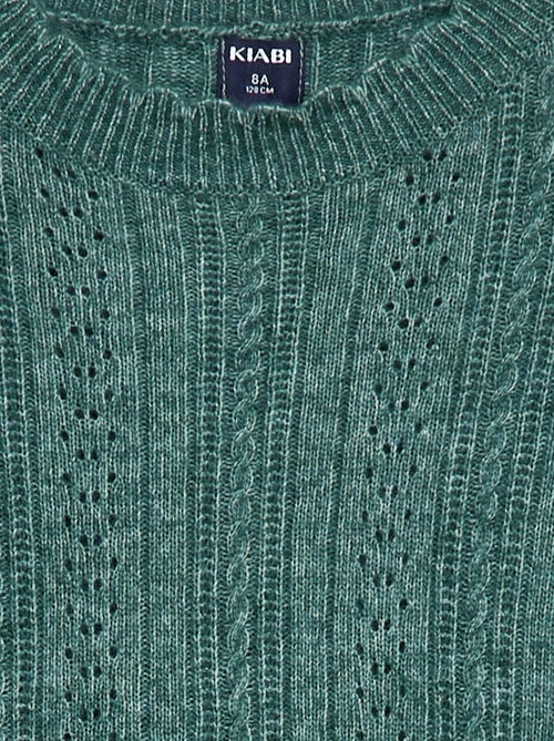 Robe pull en maille tricot ajourée - Kiabi