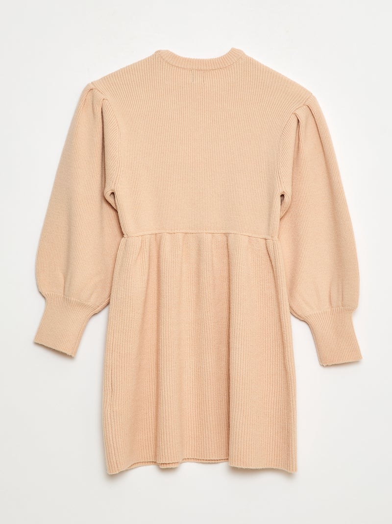 Robe pull en maille tricot douce Beige - Kiabi