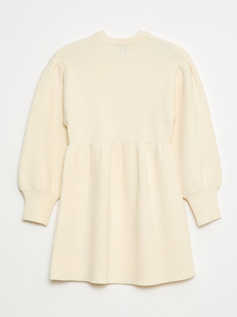 Robe pull en maille tricot douce Blanc - Kiabi