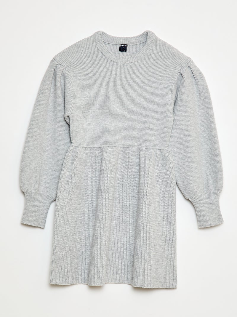 Robe pull en maille tricot douce Gris - Kiabi