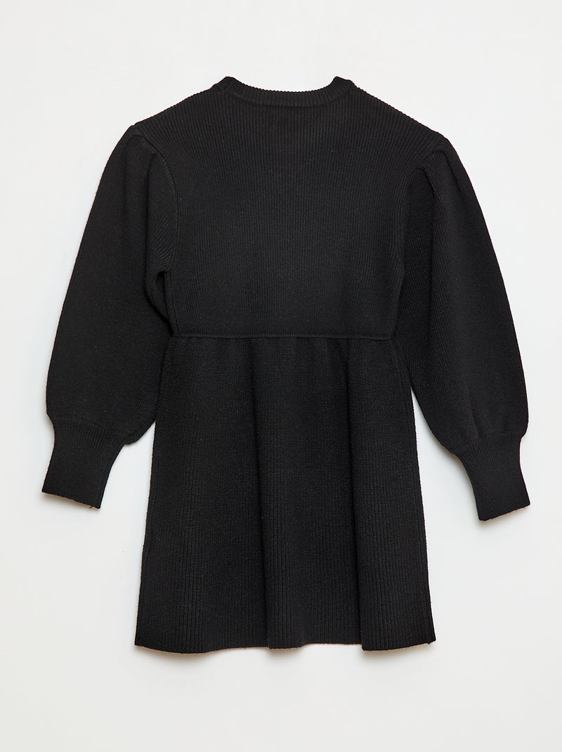 Robe pull en maille tricot douce Noir - Kiabi