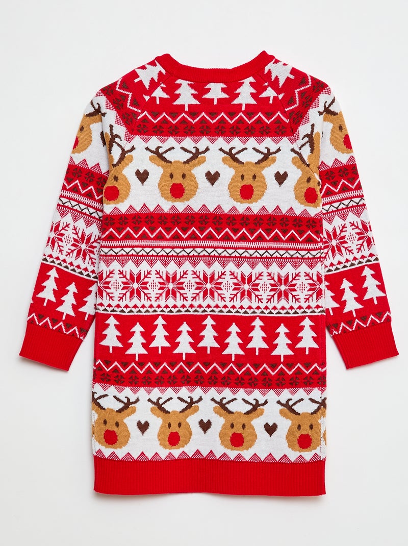 Robe pull en maille tricot Rouge - Kiabi