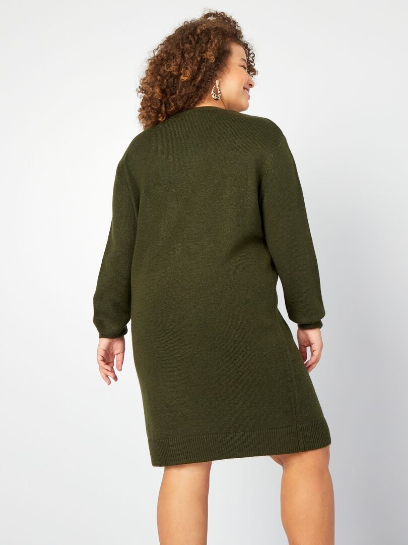 Robe pull en maille Vert - Kiabi