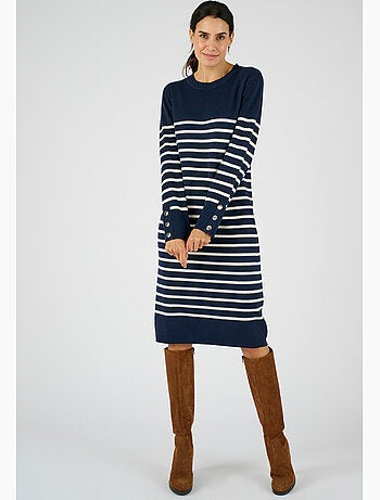 Robe-pull esprit marinière Thermolactyl - Damart