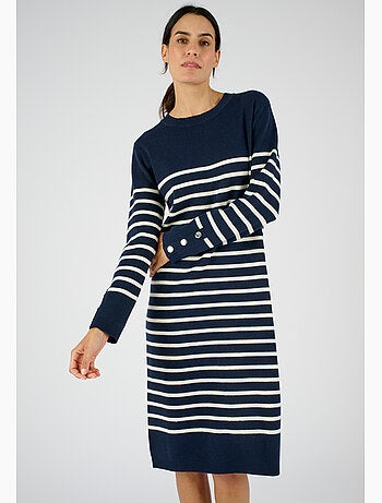 Robe-pull esprit marinière Thermolactyl - Damart