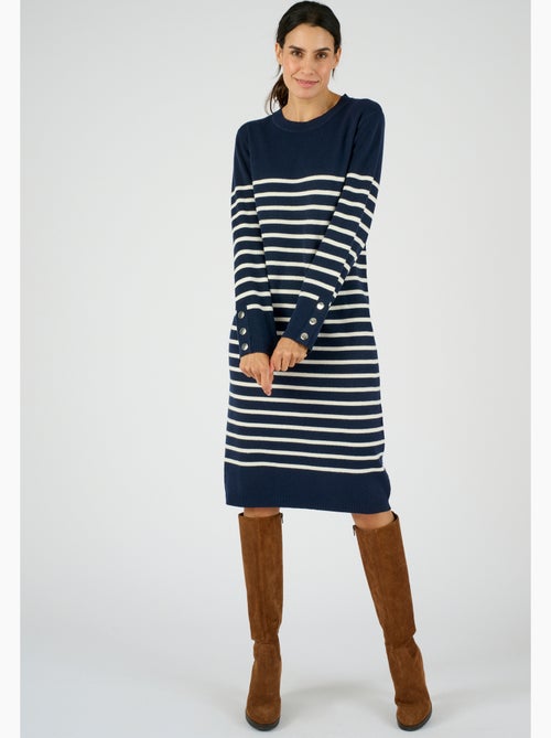 Robe-pull esprit marinière Thermolactyl - Damart - Kiabi