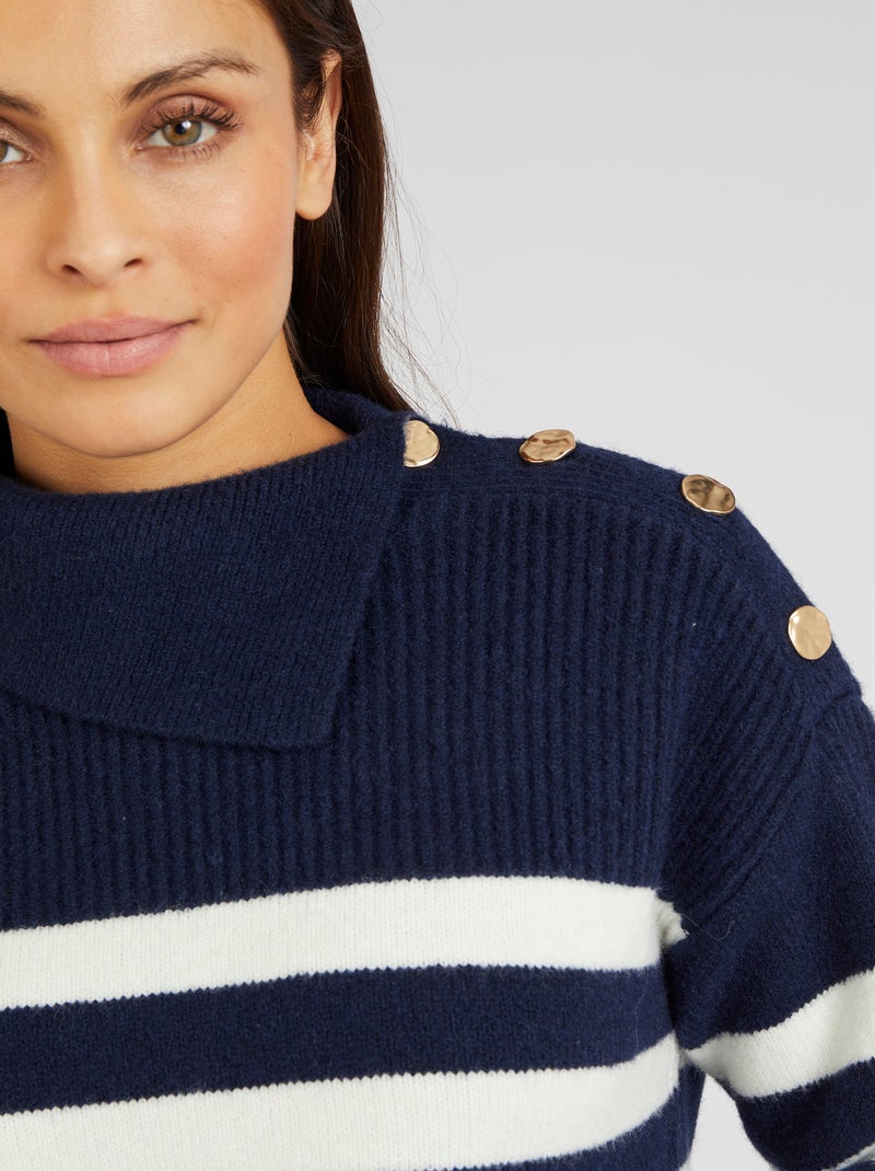 Robe-pull esprit marinière Thermolactyl - Damart Bleu marine - Kiabi