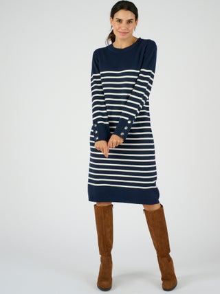 Robe-pull esprit marinière Thermolactyl - Damart