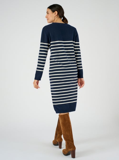 Robe-pull esprit marinière Thermolactyl - Damart - Kiabi