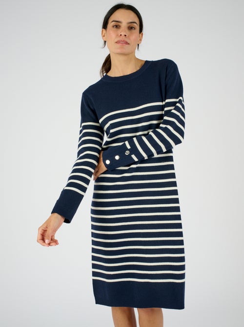 Robe-pull esprit marinière Thermolactyl - Damart - Kiabi