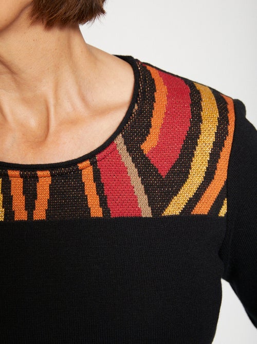 Robe-pull fantaisie jacquard - Kiabi