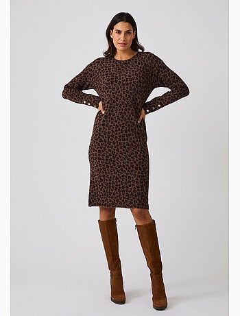 Robe-pull imprimé animalier Thermolactyl - Damart