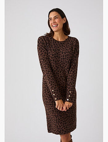 Robe-pull imprimé animalier Thermolactyl - Damart