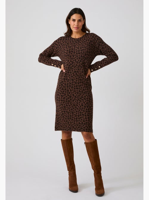 Robe-pull imprimé animalier thermolactyl - damart - Kiabi