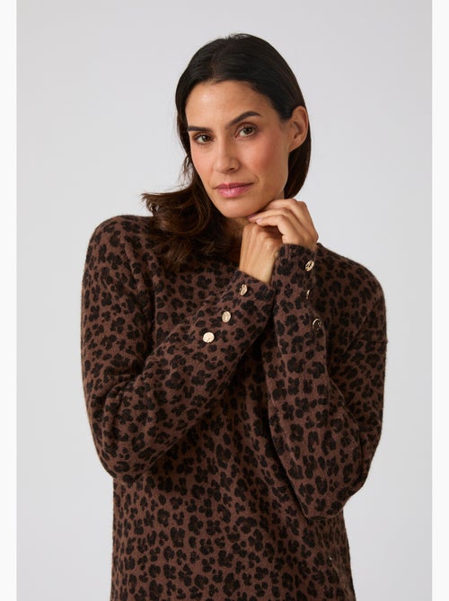 Robe-pull imprimé animalier thermolactyl - damart - Kiabi