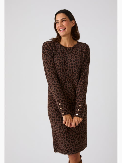 Robe-pull imprimé animalier thermolactyl - damart - Kiabi