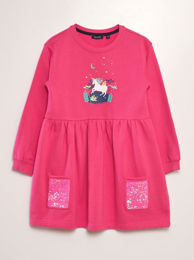 Robe pull licorne + sequin ROSE - Kiabi