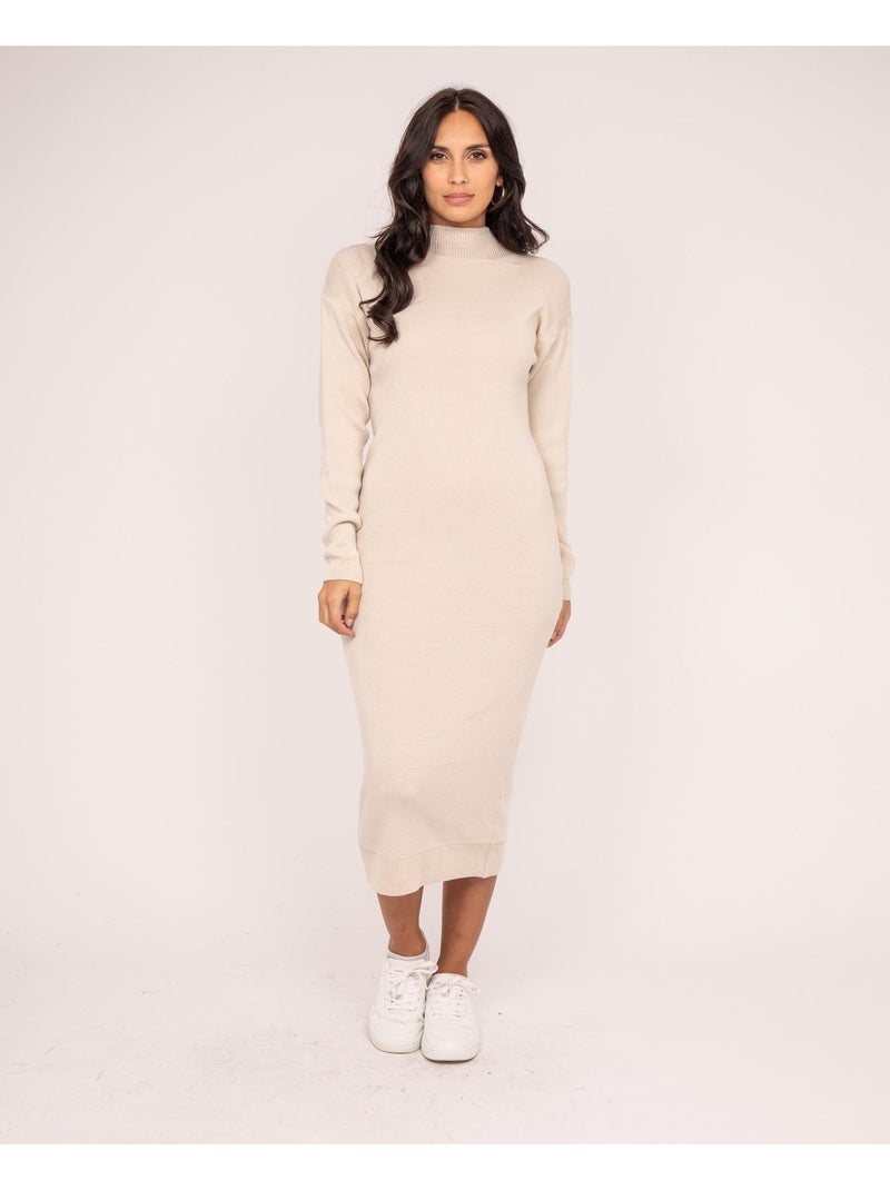 Robe pull longue ILIANCE Beige - Kiabi