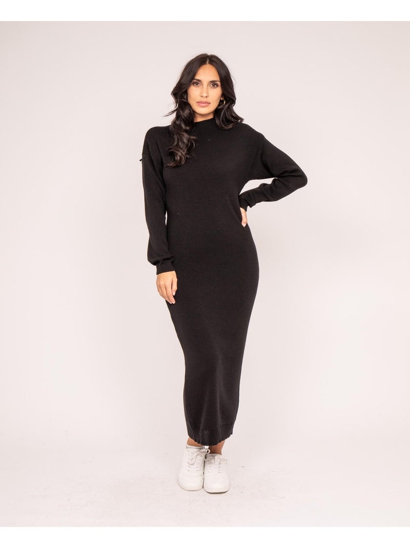 Robe pull longue ILIANCE Noir - Kiabi